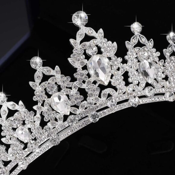 Crowns and Tiaras Jewelry Sets Alloy Steel Crystal Perfect for Weddings - Picture 7 of 9